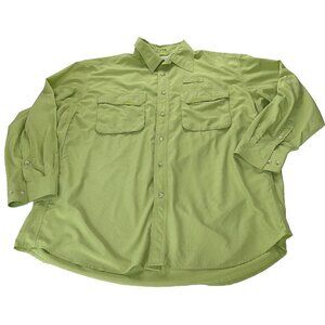 Orvis Long Sleeve Open Air Casting Shirt Fishing Vented Lime Green Mens X Large
